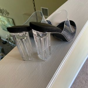 Clear heeled sandals